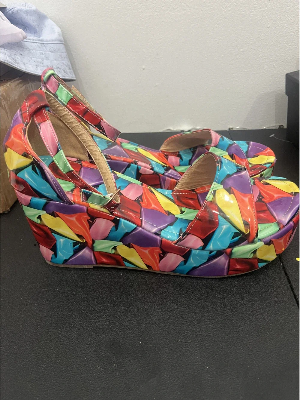 Colorful Multicolor Platform Wedge Sandals
